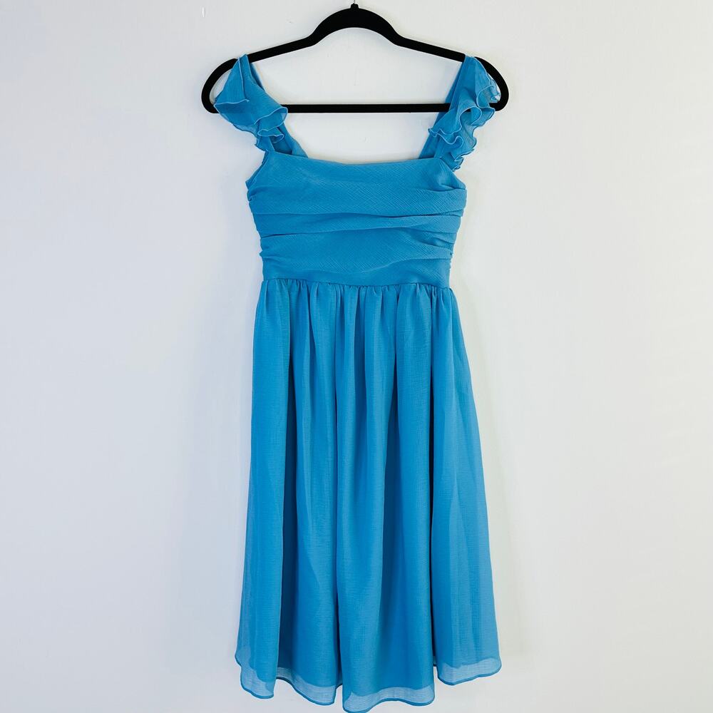 Hatch Turquoise Blue Ruffle Strap Midi Dress - Picture 6 of 13